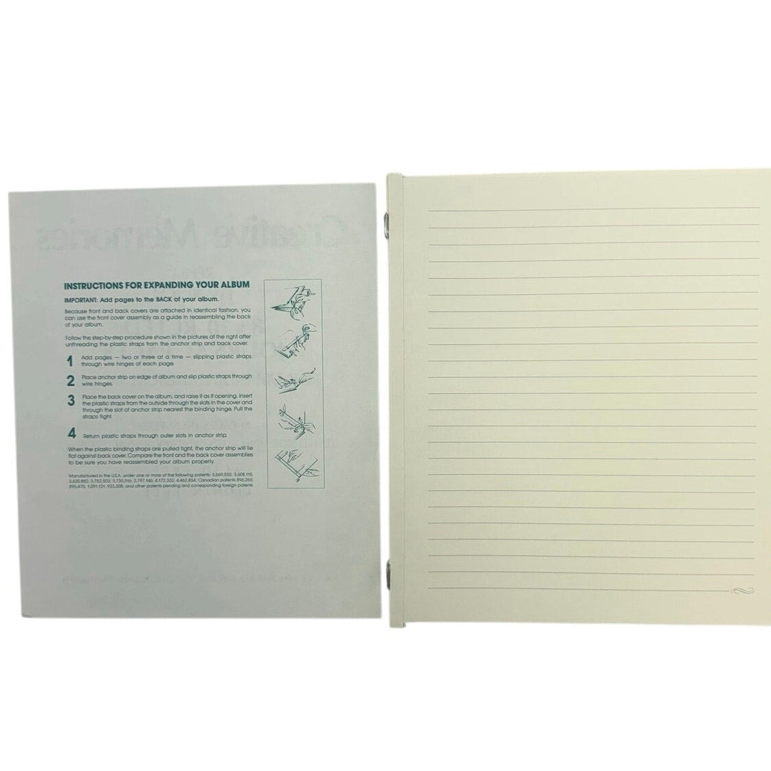 Creative Memories 8x10 Ruled Journal Pages Refill FW-80 JCM 20 Sheets
