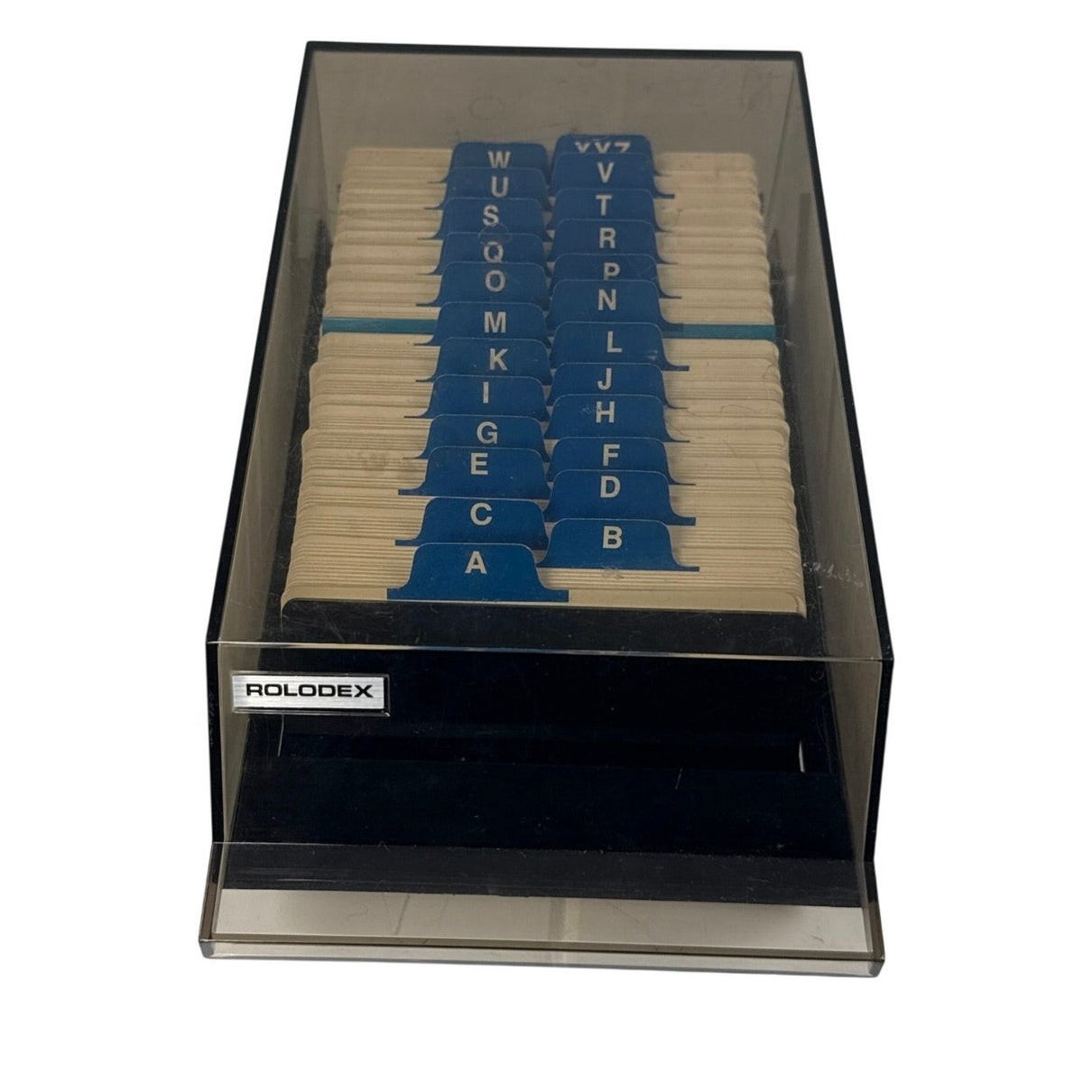 Vintage 1980s Rolodex VIP 24C Smoky Cover Card File Organizer