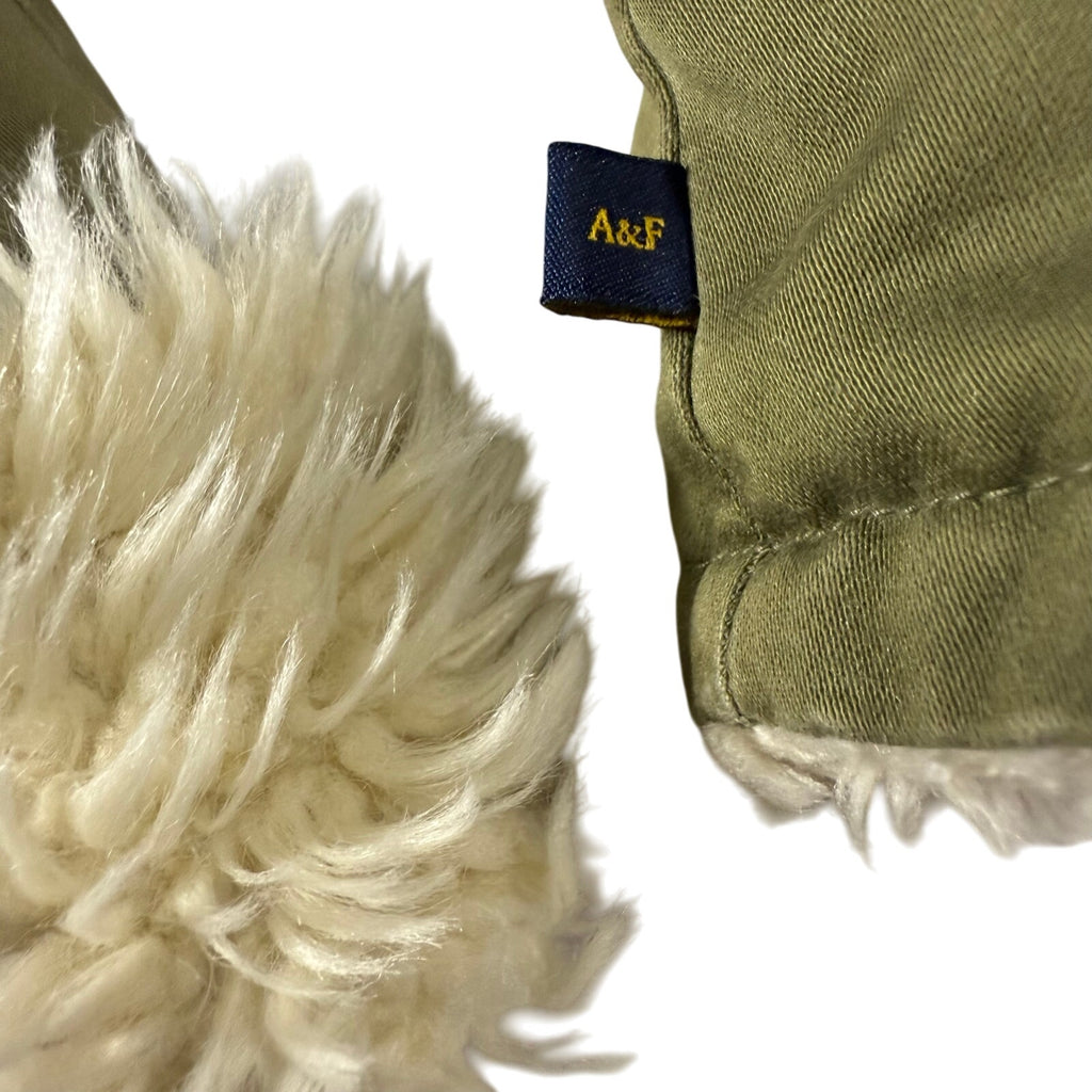 Vintages 2000s Women's Medium Abercrombie & Fitch Green Sherpa Lined Jacket
