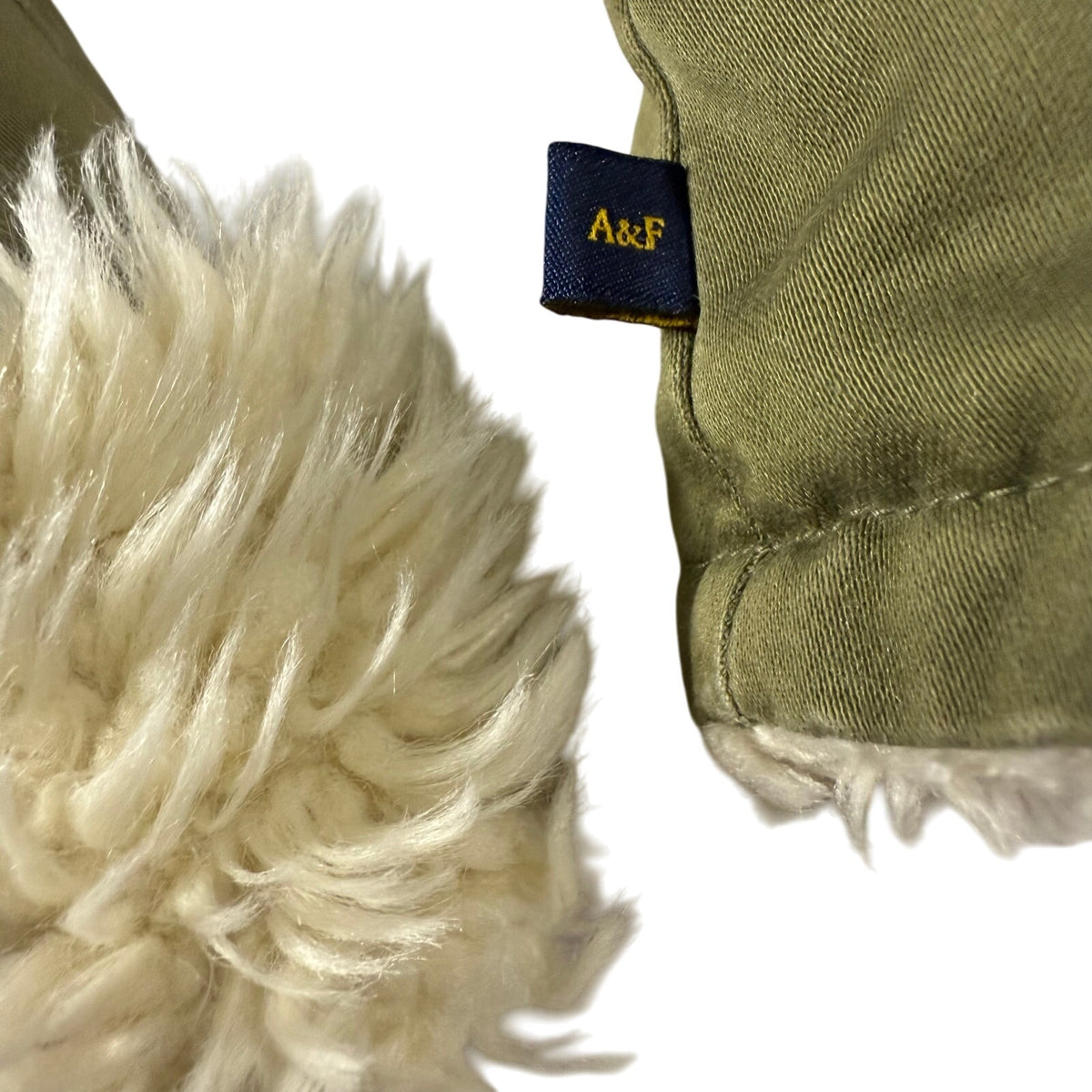 Vintages 2000s Women's Medium Abercrombie & Fitch Green Sherpa Lined Jacket