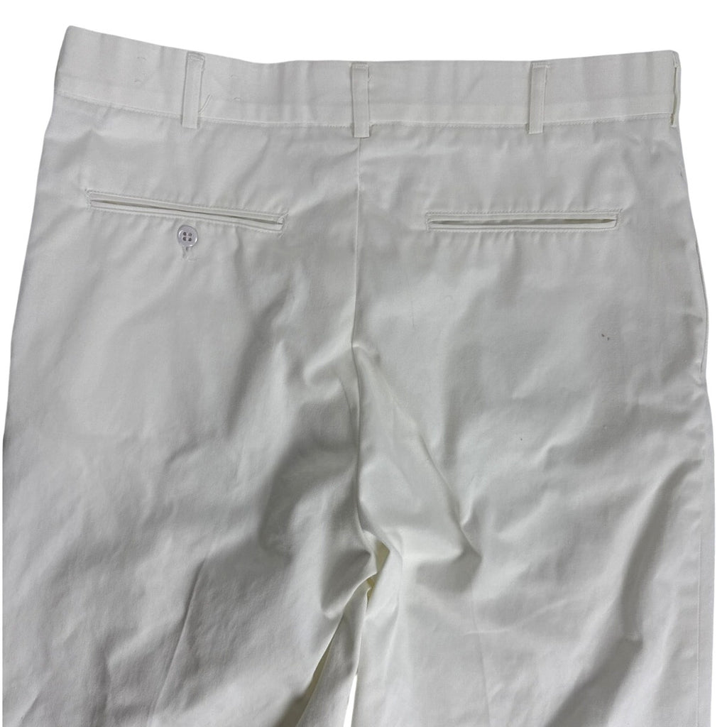 Vintage 80s US Navy White Dress Pants 36L Wide Leg Military Trousers