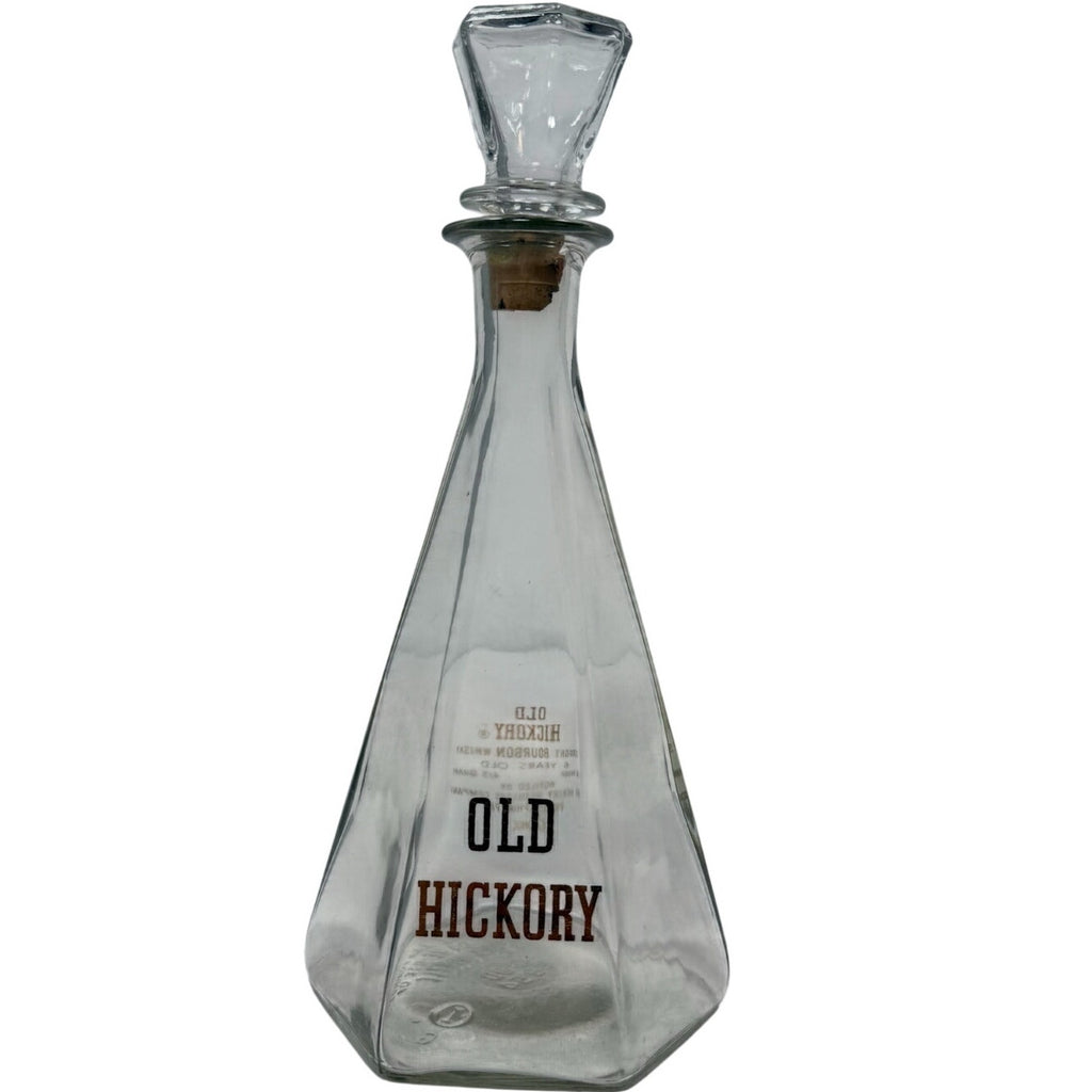 Vintage Old Hickory Straight Bourbon Whiskey Decanter Bottle w/ Stopper