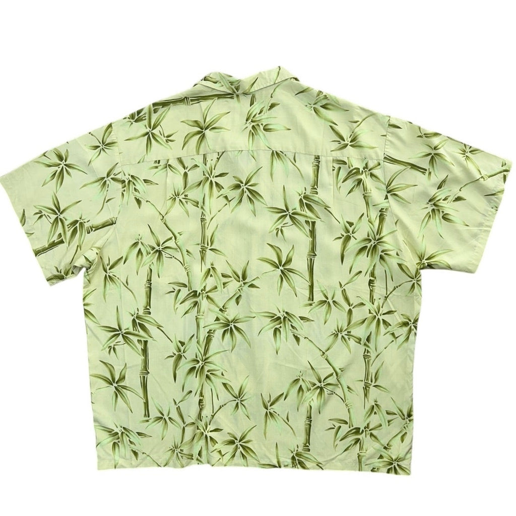 Vintage 80s Bishop St Hawaiian Bamboo Print Shirt Men's 3XL Cotton Aloha