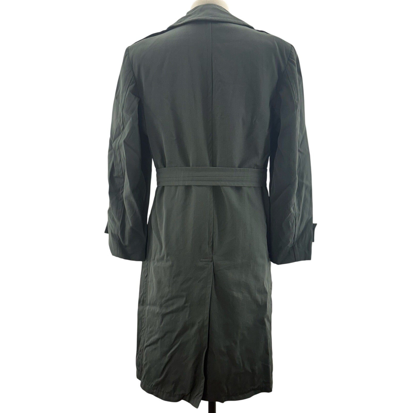 Vintage 70s Men's Small Military Green Trench Coat Removable Liner 34L USA