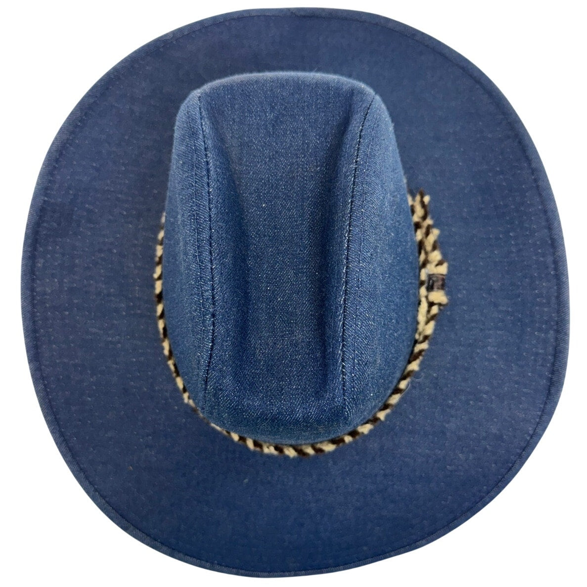 Vintage 1990s Lansing Workman Blue Cotton Western Cowboy Hat Leopard Band Unisex