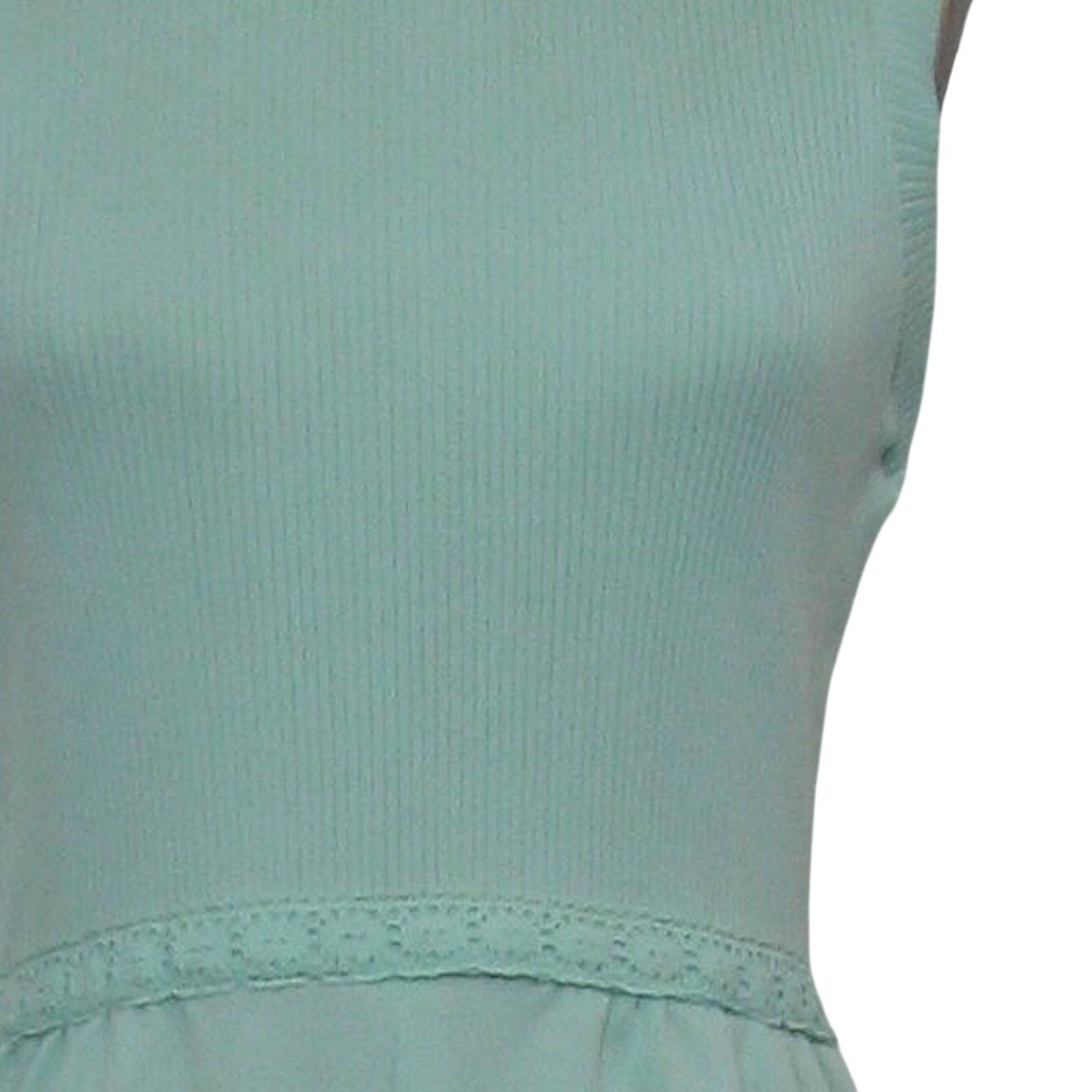 Vintage 70s Maxi Dress Women's Small Mint Green Sleeveless Knit Alison Ayers