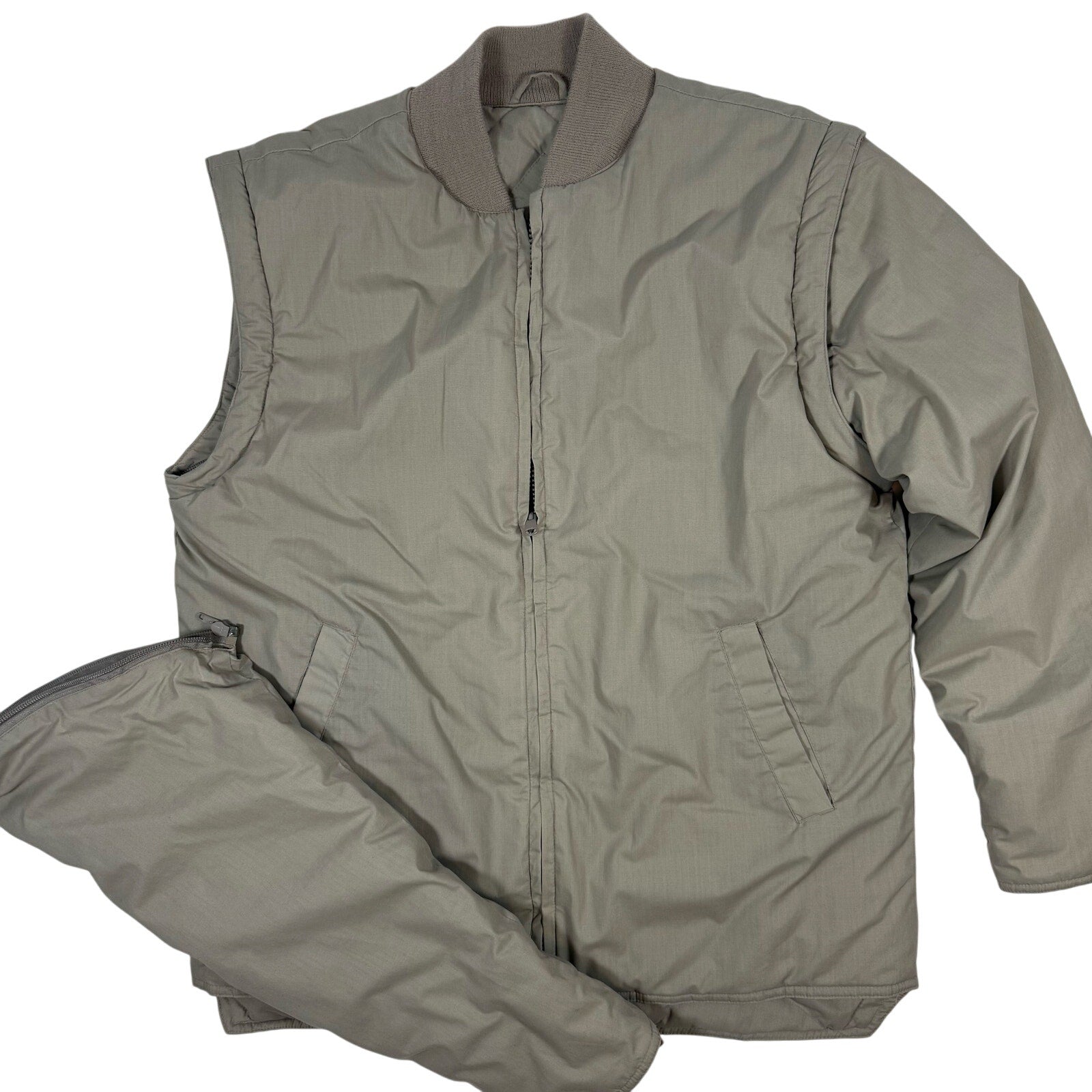Vintage 90s Quilted Jacket Removable Sleeves Men's Small Hunt Club Classic