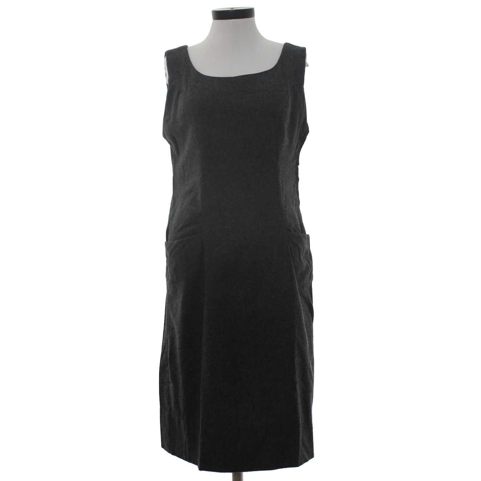 Vintage 1970s Lane Bryant Jr Plenty Gray Wool Two-Way Shift Dress Women's Large