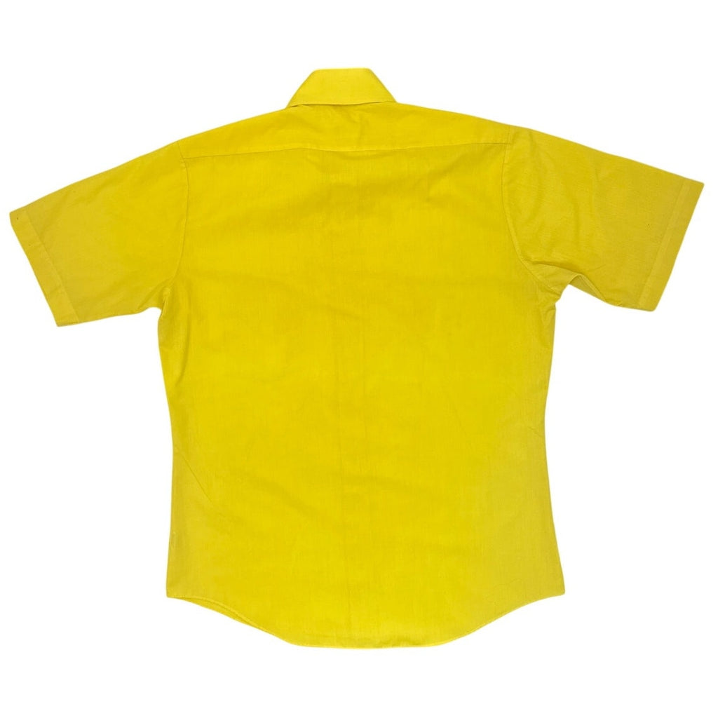 Vintage 70s Alexanders Yellow Short Sleeve Point Collar Shirt Men's Medium