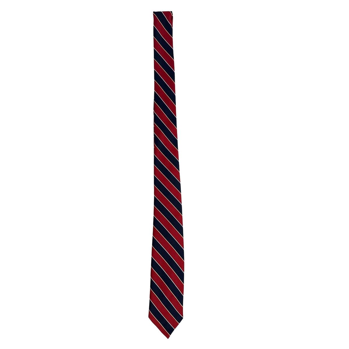 Vintage 70s Cornell California Red Navy Striped Men's Tie 51” x 3”