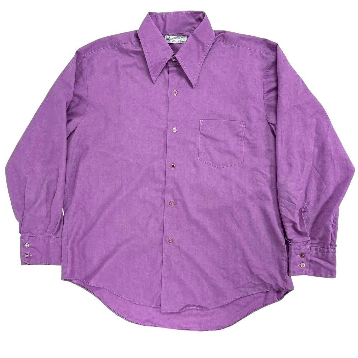 Vintage 70s Kmart Purple Point Collar Long Sleeve Disco Shirt Men’s L