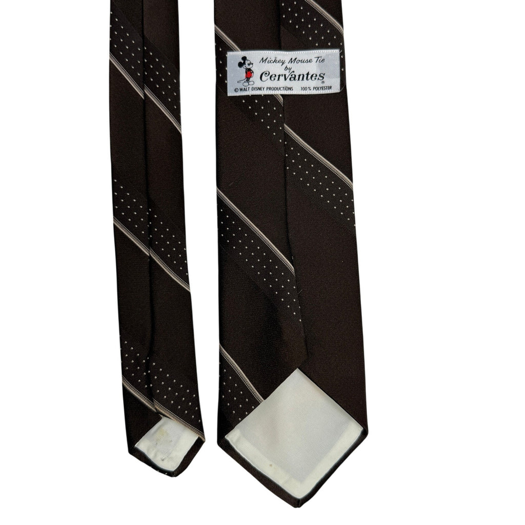 Vintage 1970s Mickey Mouse Cervantes Brown Striped Men’s Disney Necktie