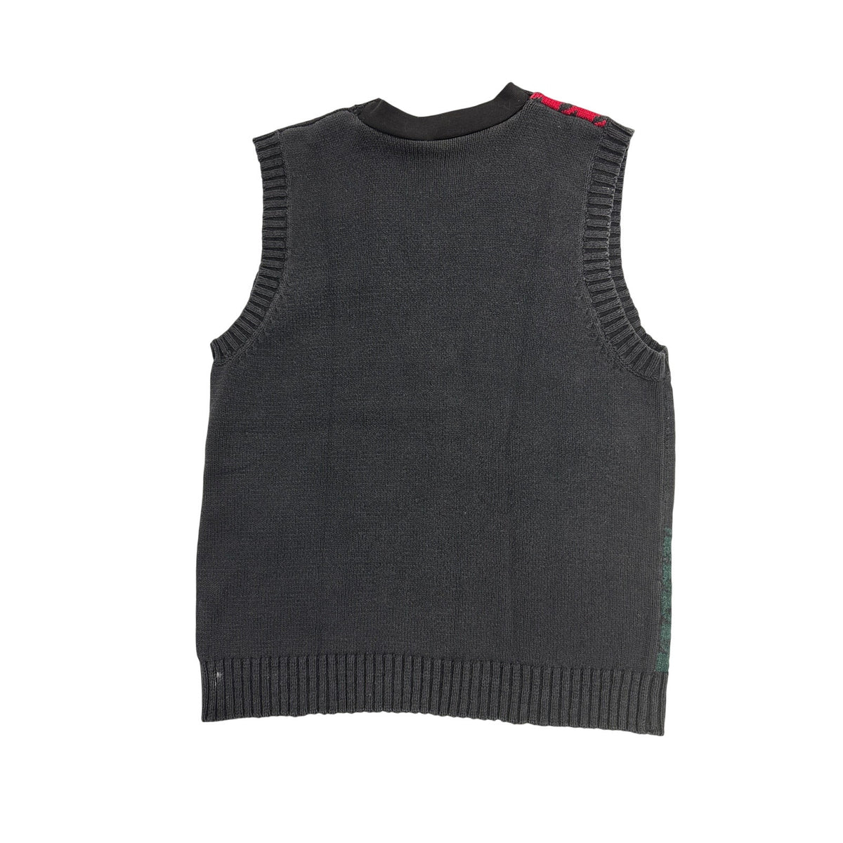 Vintage 90s Black Houndstooth Cornucopia Button Front Sweater Vest Women's Small