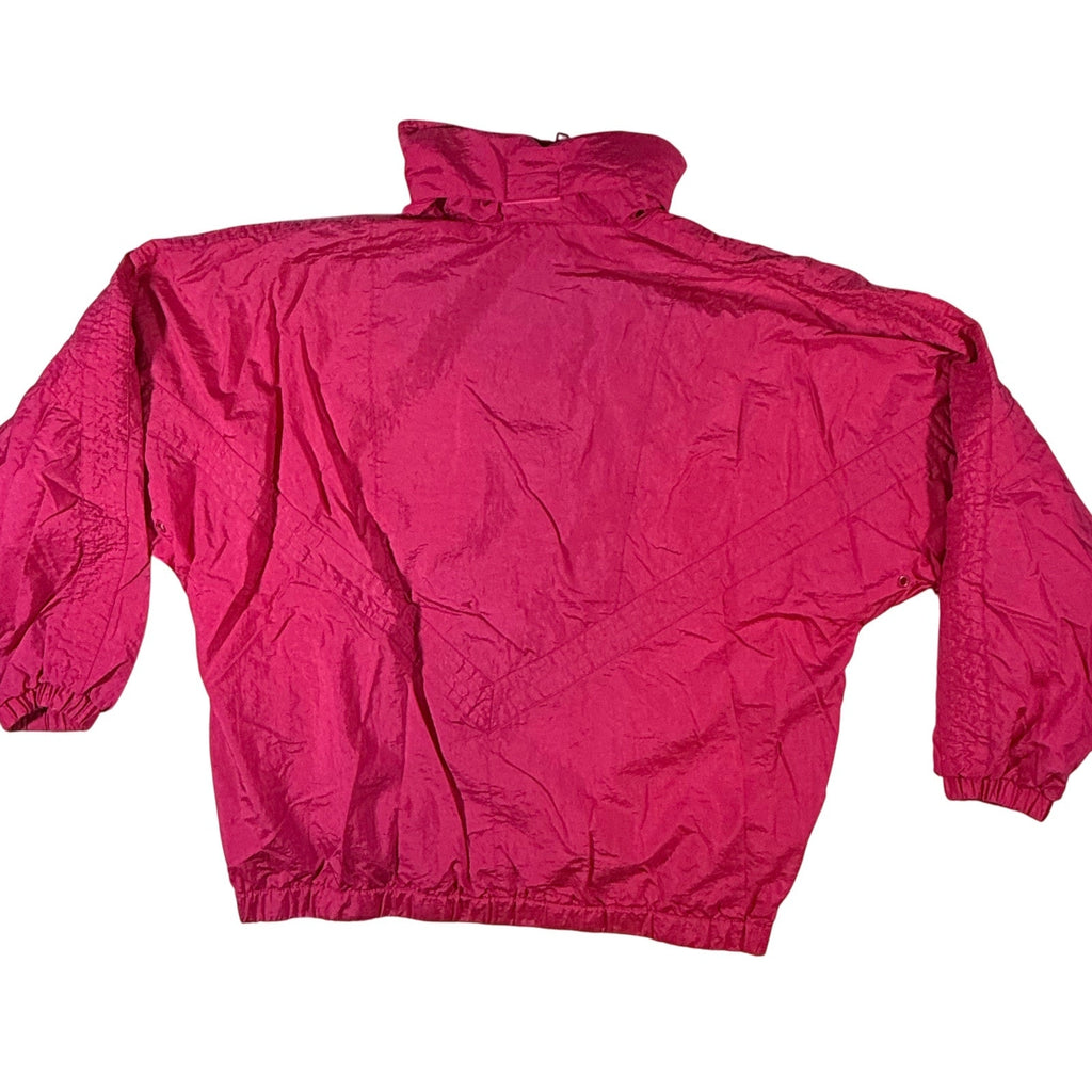 Vintage 90s Women's XL Pink Windbreaker Jacket Pacific Trail Hood Zip Pockets