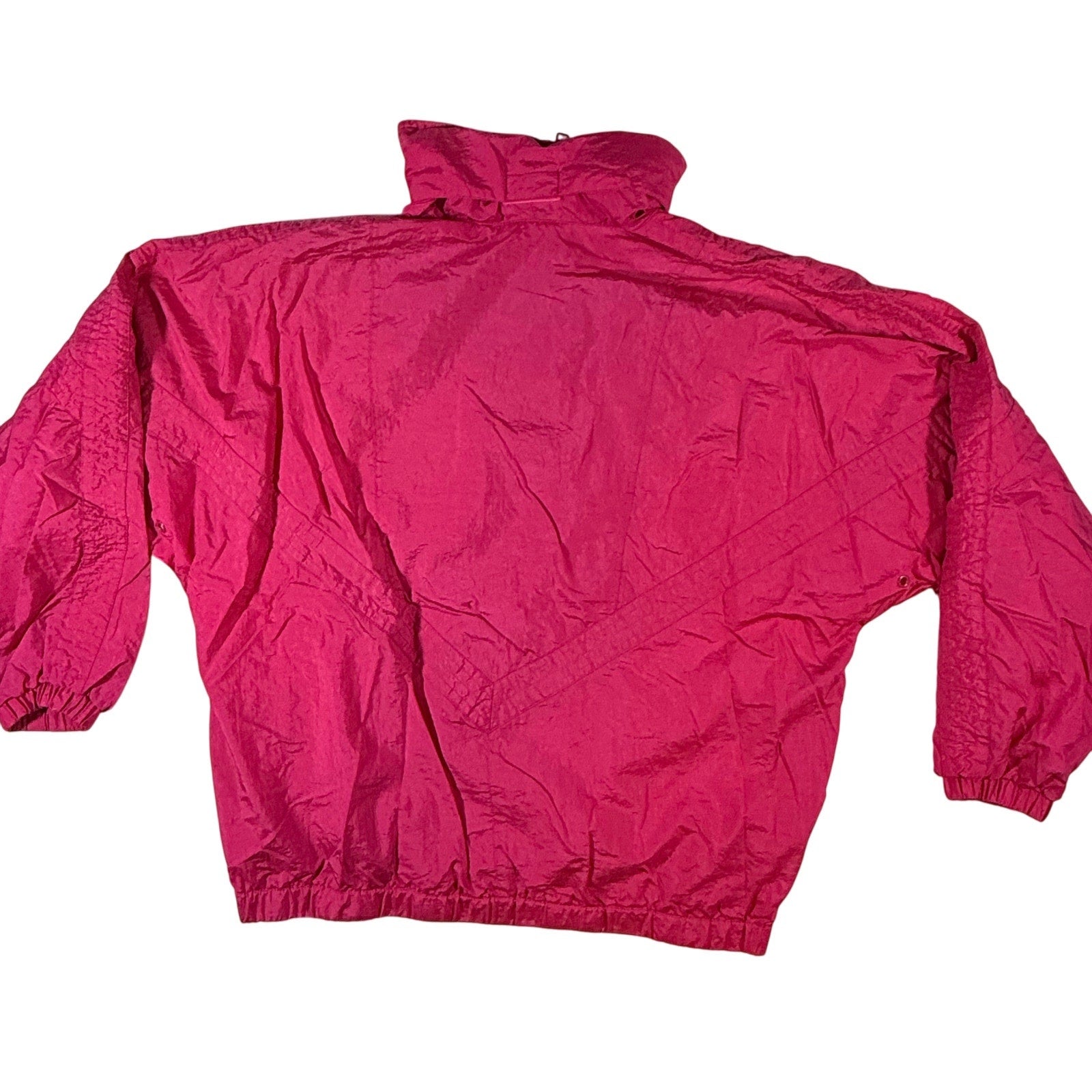 Vintage 90s Women's XL Pink Windbreaker Jacket Pacific Trail Hood Zip Pockets