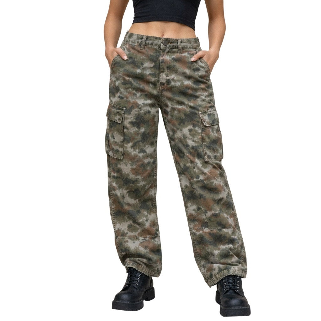 Levi’s Green Camo Cargo Pants Women’s 24 Waist 27 Cotton Utility Y2K
