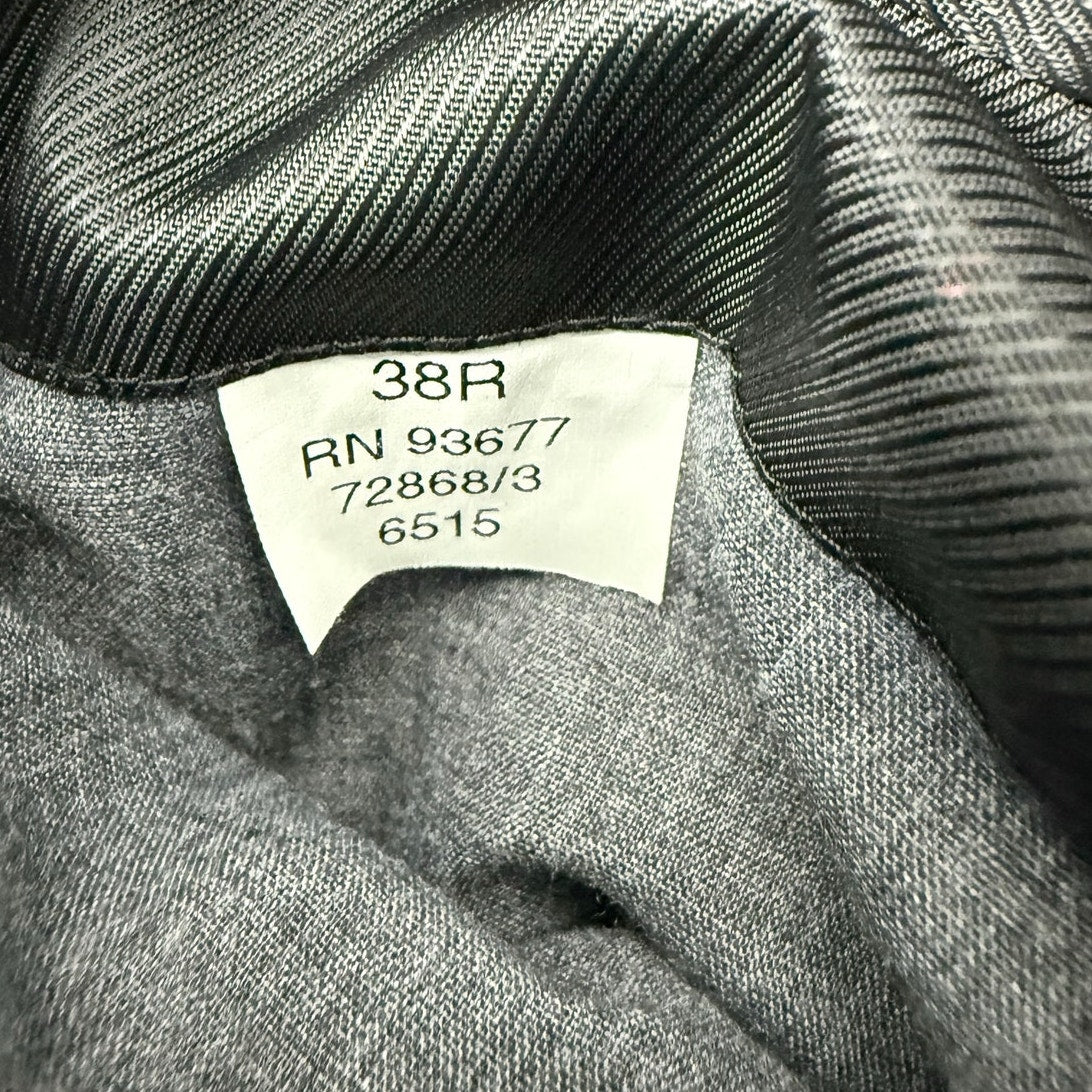 Vintage 90s Stafford Men's Gray Wool 3 Button Blazer Sport Coat 38R