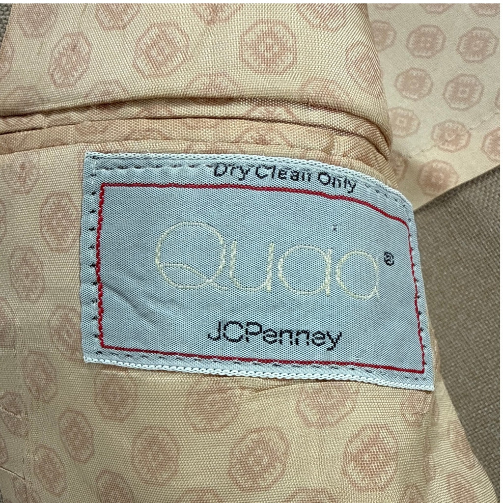 Vintage 80s Quaa JCPenney Rose Taupe Polyester Suit Mens Large