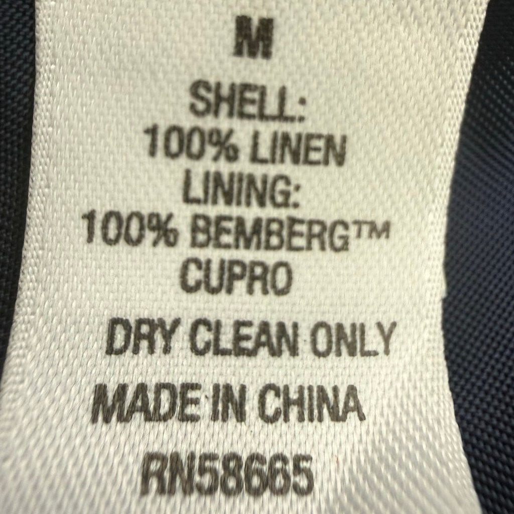 Vintage 2000s Navy Blue Linen Vest Men's Medium Made in Italy