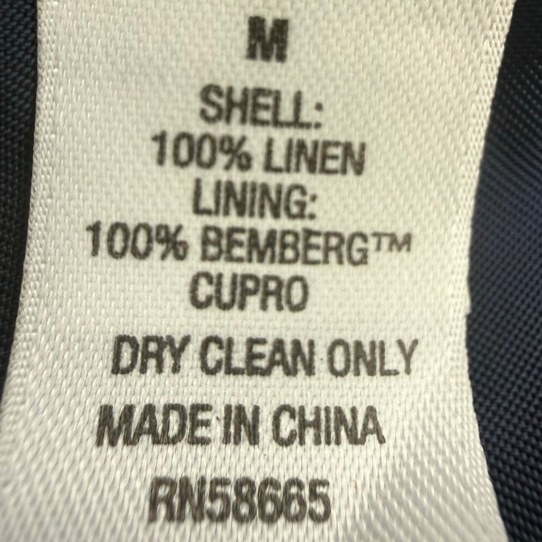 Vintage 2000s Navy Blue Linen Vest Men's Medium Made in Italy