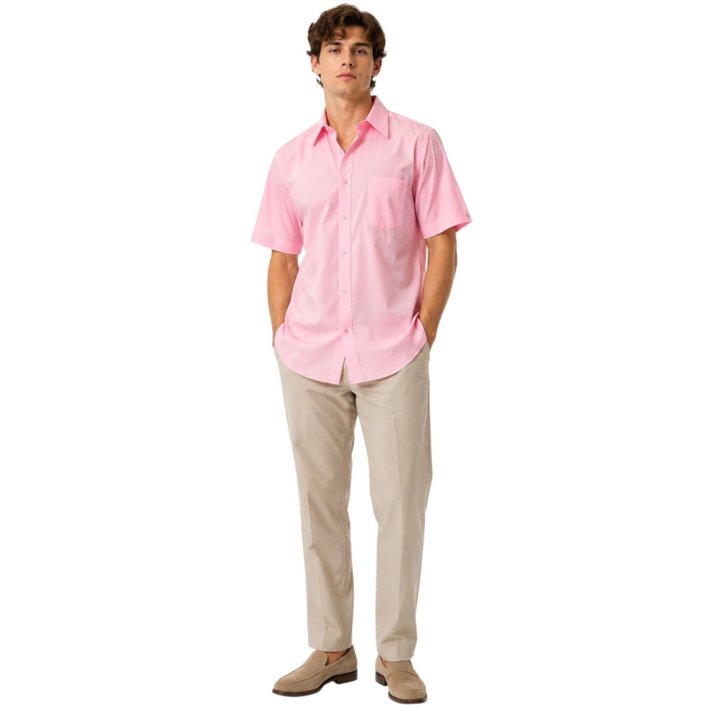 Vintage 70s Nudelmans Mens Large Pink Point Collar Shirt Size 42