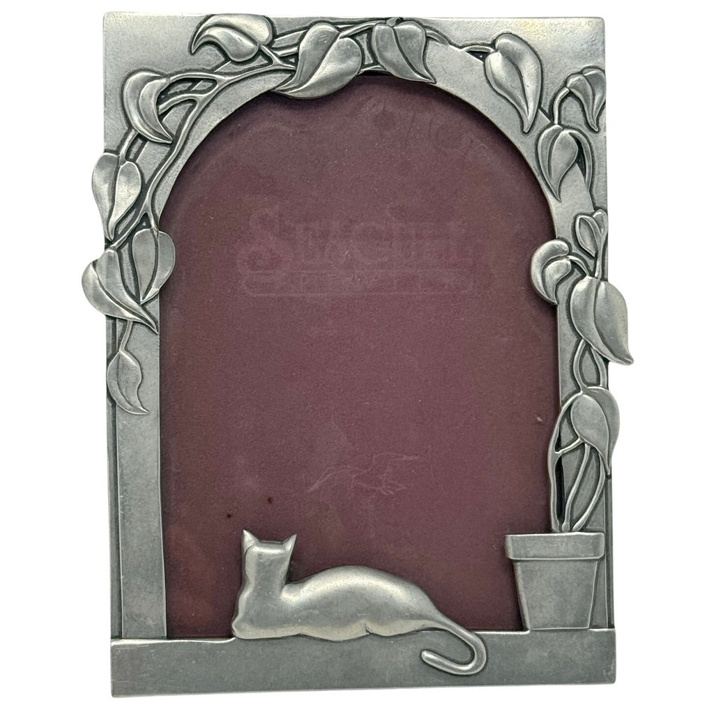 Vintage 80s Seagull Fine Pewter Cat Photo Frame Canada PF207