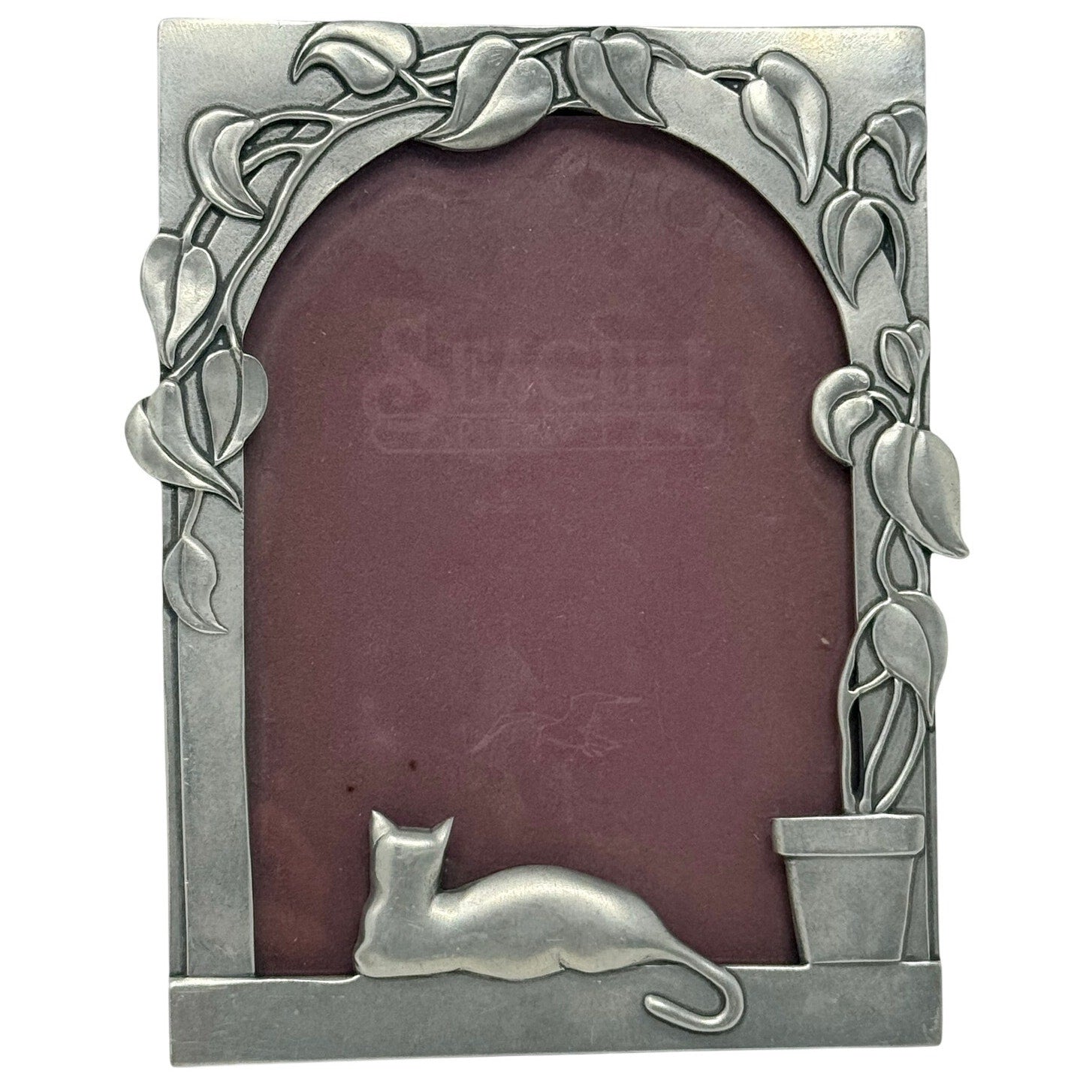 Vintage 80s Seagull Fine Pewter Cat Photo Frame Canada PF207