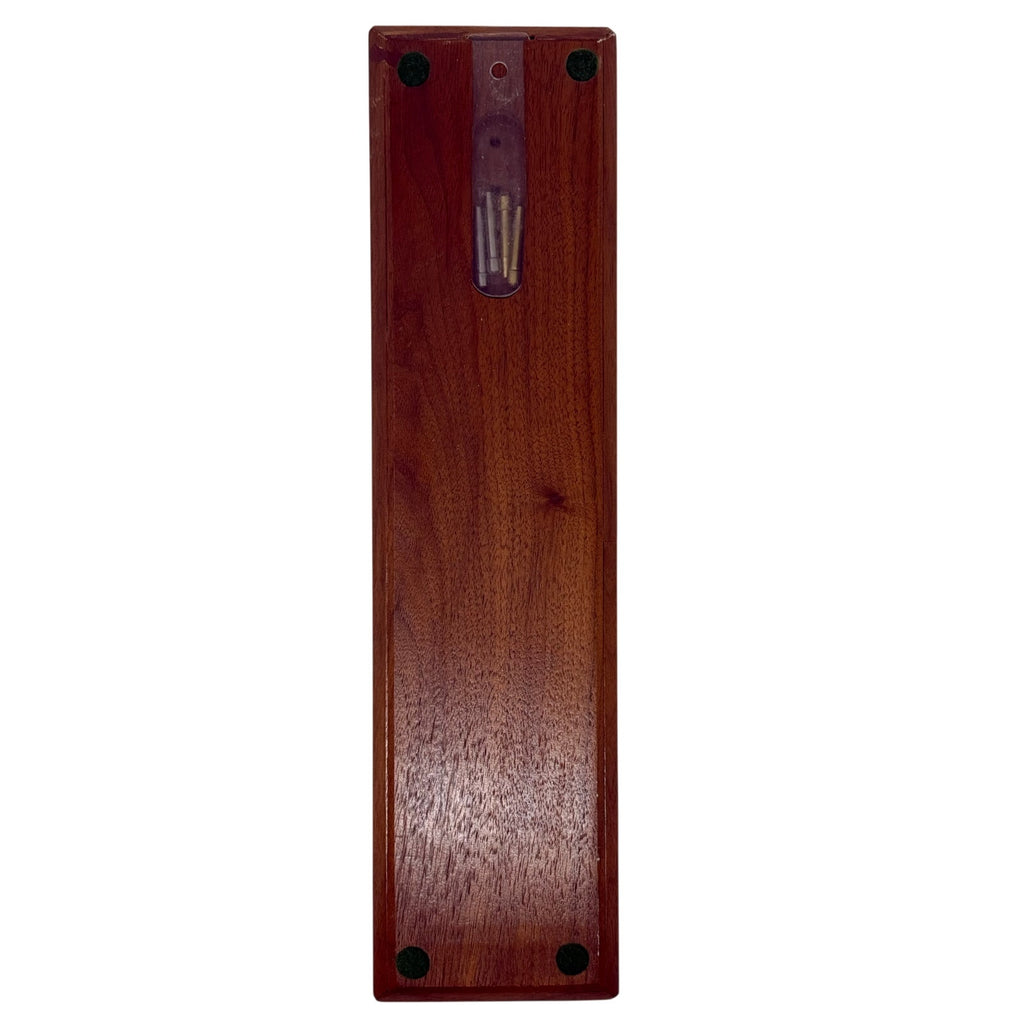 Vintage 60s Wood Metal Cribbage Game Board 15.5” Brass Peg Board MCM
