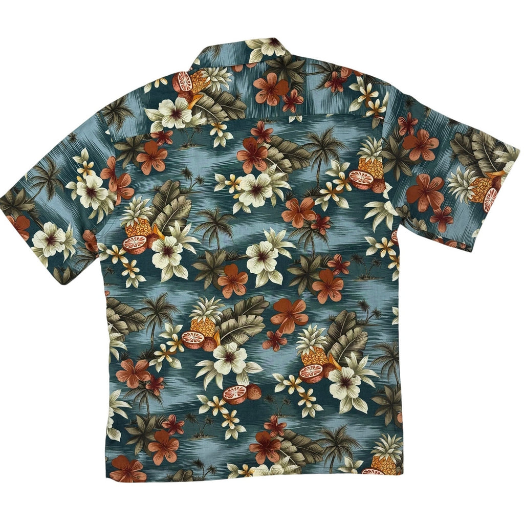Vintage 80s Hawaiian Shirt Men's Medium Button Down Campia Rayon Pineapple