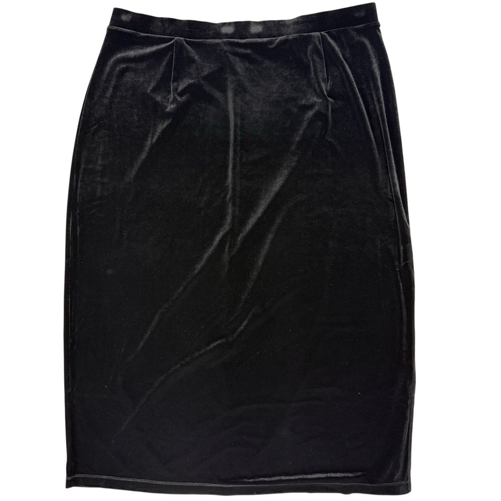 Vintage 1980s Fitting Image Avenue Black Velvet Skirt Suit Plus Size 18