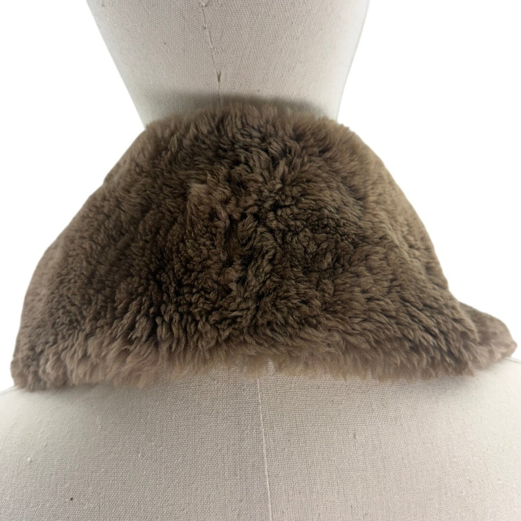 Vintage 60s Brown Fur Collar Capelet Wrap Hook Closure 16"
