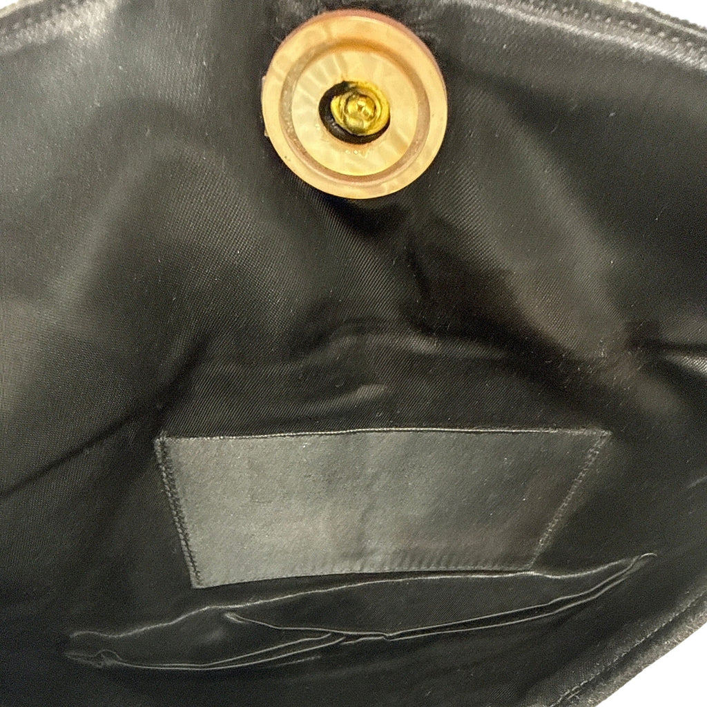 Vintage 60s Black Velvet Clutch Pearl Rhinestone Evening Bag