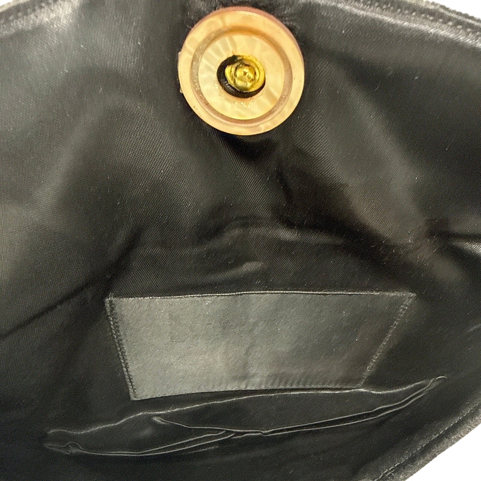 Vintage 60s Black Velvet Clutch Pearl Rhinestone Evening Bag