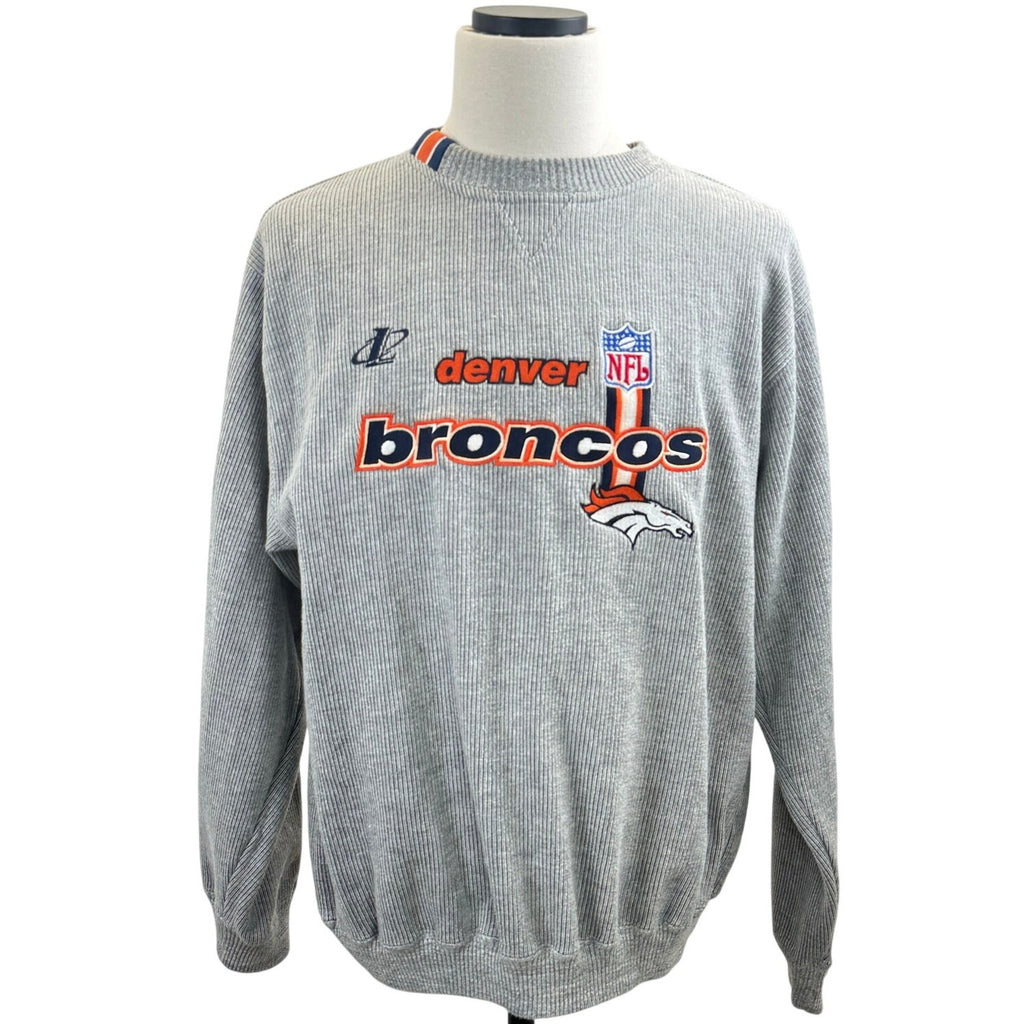 NFL Pro Line Denver Broncos Gray Crewneck Sweatshirt Men's L Vintage 90s