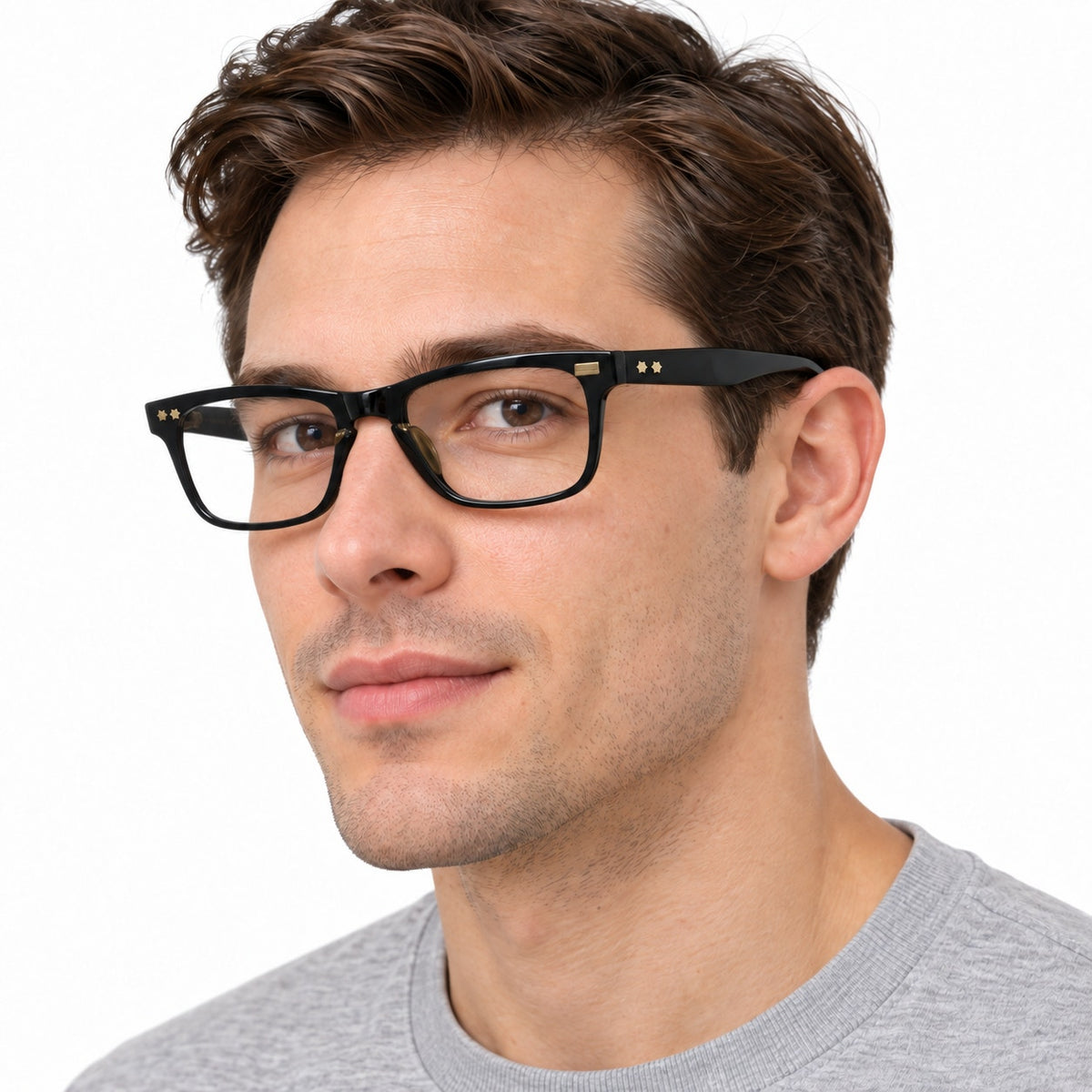 Vintage 50s 60s American Optical Black Horn Rim Eyeglass Frames 5 1/2
