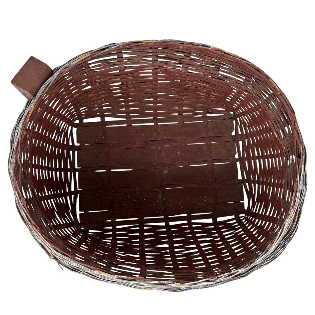 Vintage 70s Rosenthal Netter Wicker Basket Hand Painted "Bake Shop"