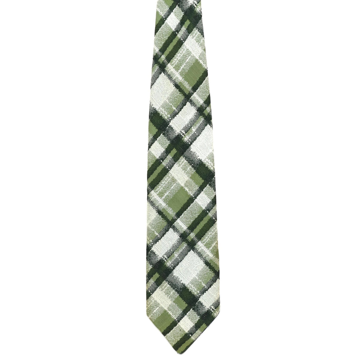 Vintage 70s Brittania Rosenblatts Green Plaid Wide Men's Tie 4"