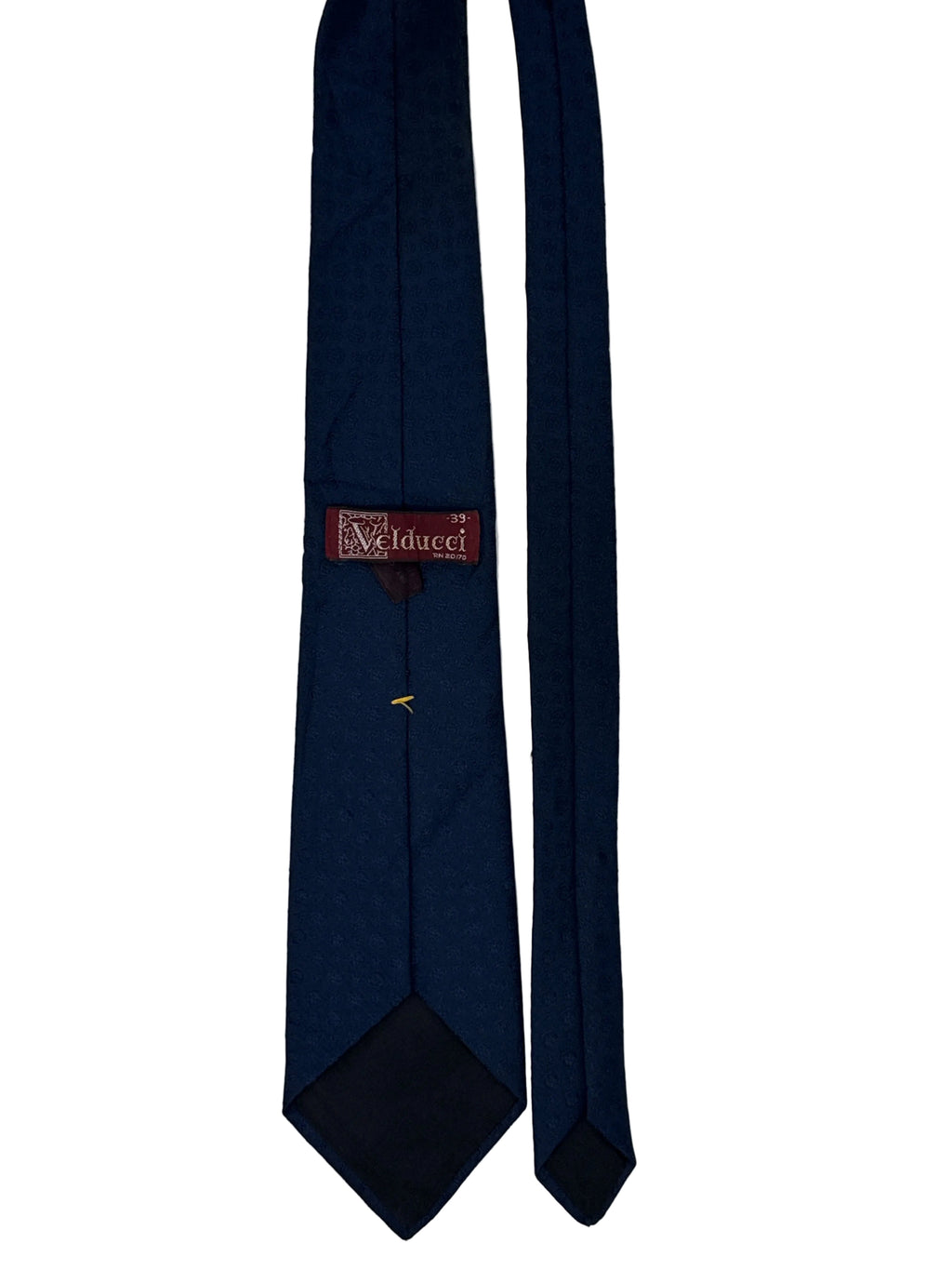 Vintage 60s Velducci Navy Textured Polyester Tie Slim 3.25"