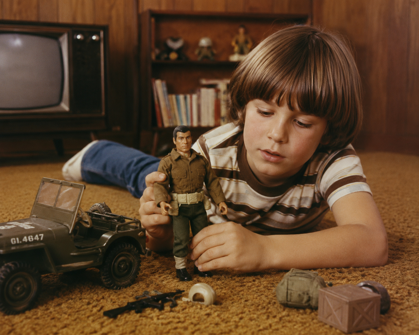 Vintage 80s Military Action Figure Soldier Jeep Driver 12” Posable Toy