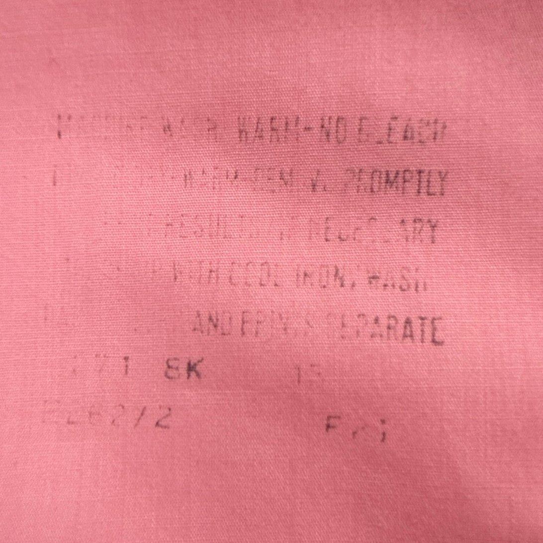 Vintage 70s Nudelman’s Men’s Large Pink Point Collar Shirt Size 42"