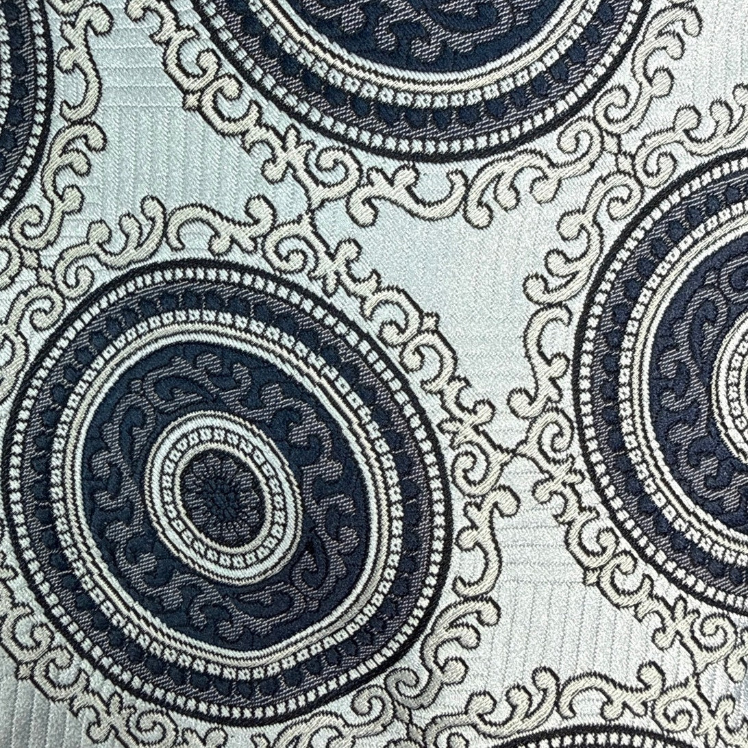 Vintage 70s Blue Circle Geometric Wide Polyester Tie British Made
