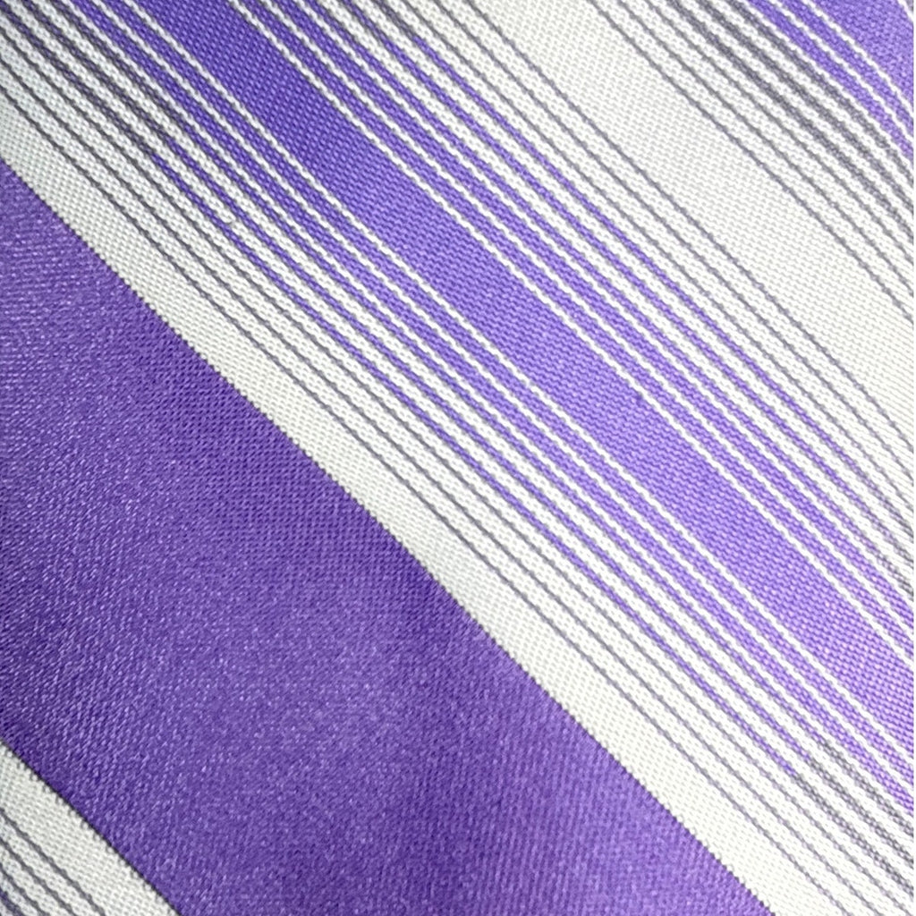 Vintage 70s Fashion Craft Lavender Striped Terylene Necktie 3.5”