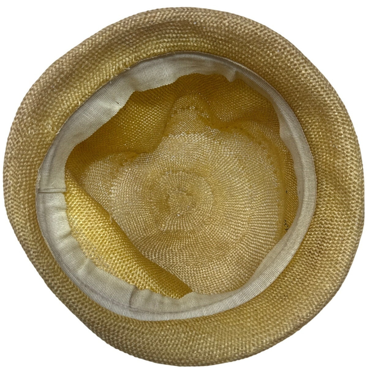 Vintage 1960s Sunny Yellow Pillbox Hat Wide Ribbon Bow Women's Size 7