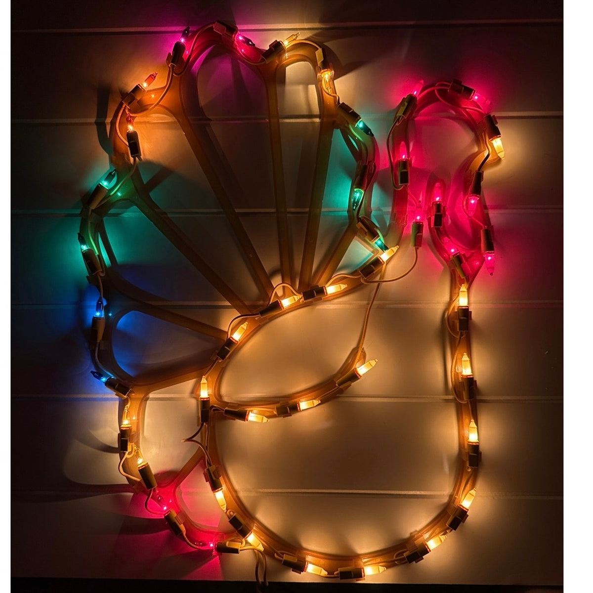 Vintage Thanksgiving Turkey Window Light Decoration Multicolor 14” x 8”