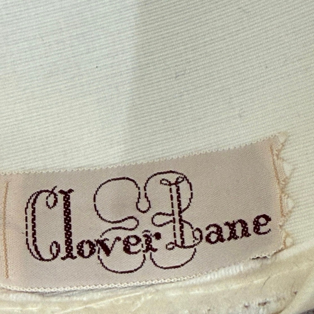 Vintage 1950s Clover Lane White Satin Velveteen Bow Cap Hat