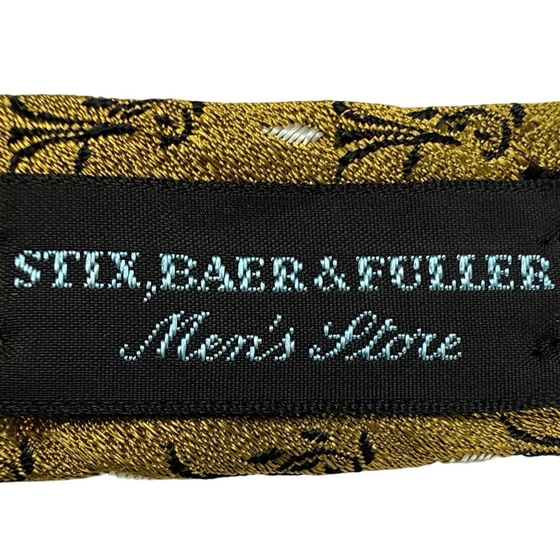 Vintage 60s Beau Brummell Gold Rayon Skinny Tie Candle Flame Motif