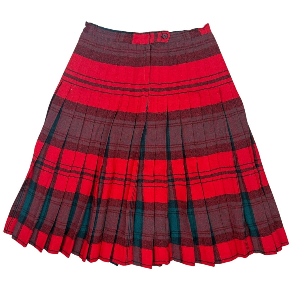 Vintage 1950s Pendleton Turnabout Reversible Plaid Pleated Wool Skirt 28