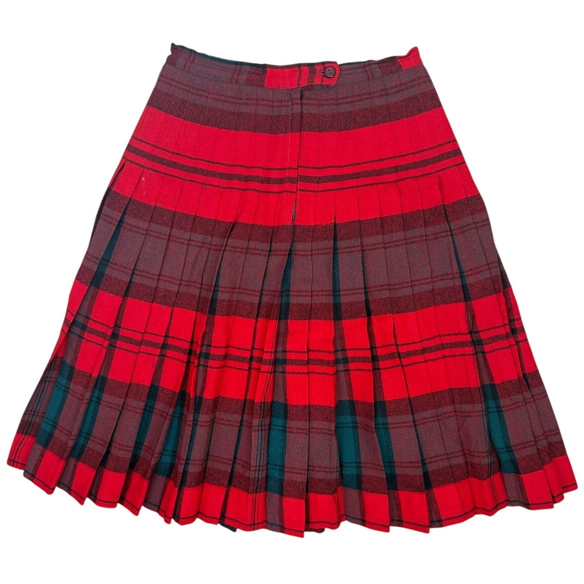 Vintage 1950s Pendleton Turnabout Reversible Plaid Pleated Wool Skirt 28