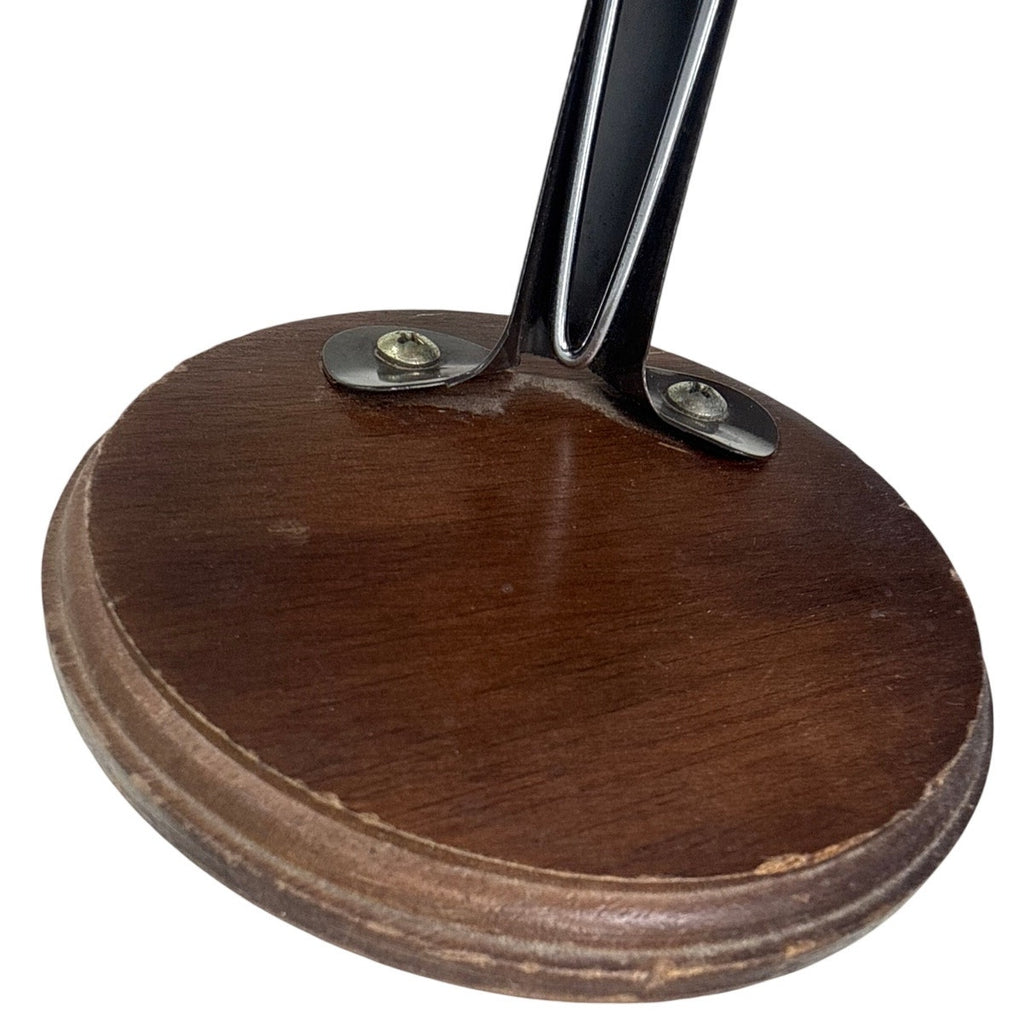 Vintage 80s  Dynasty Doll Stand Wood Base Metal Holder 8” Taiwan