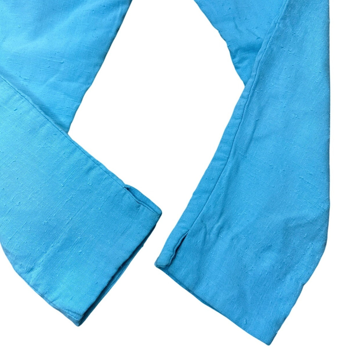 Vintage 60s Girls 8-10 Pants Light Blue Capri Tapered Slit Hem Cotton Blend